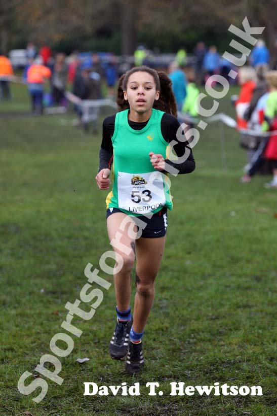Khahisa Mhlanga winner of the under-13s girls,  2012 McCain Liverpool Cross Challenge.